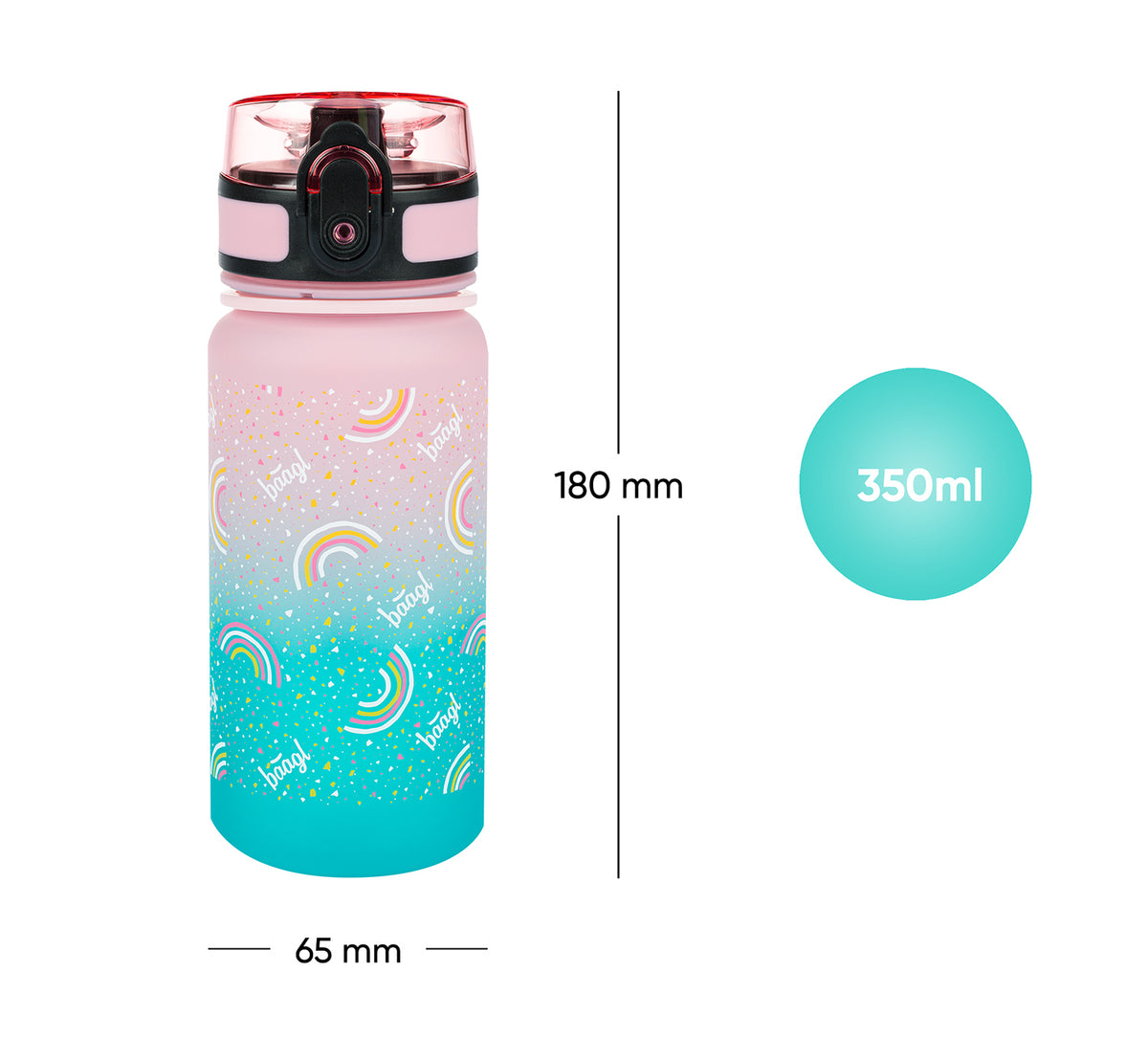 Borraccia in Tritan Arcobaleno sfumato,350 ml