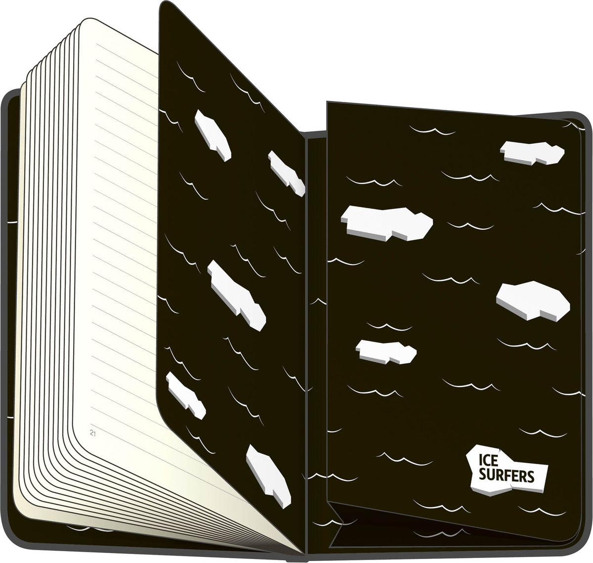 Quaderno Ice Surfers, a righe, 13 × 21 cm