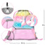 Sacca da ginnastica con tasca con cerniera Rainbow Unicorn