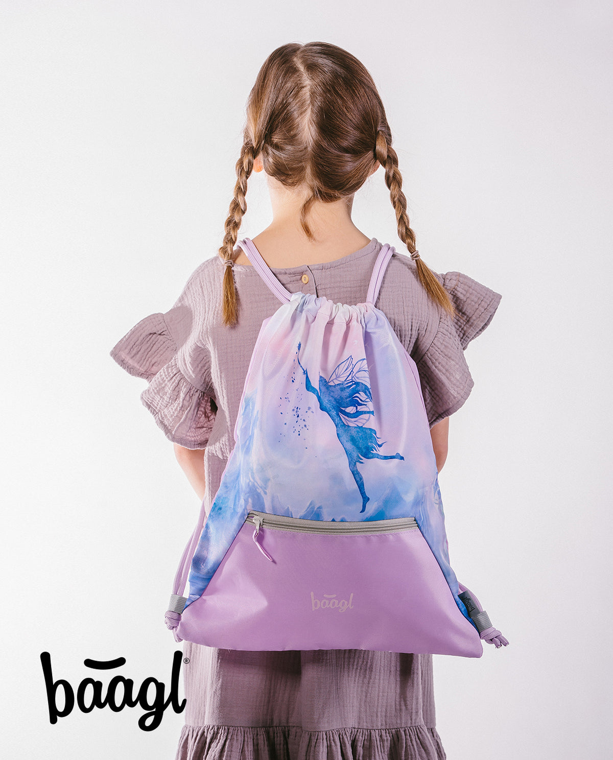Sacca da ginnastica con tasca con cerniera Fairy