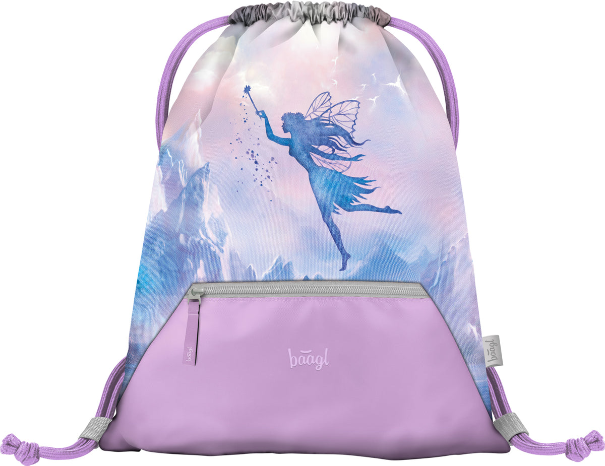 Sacca da ginnastica con tasca con cerniera Fairy