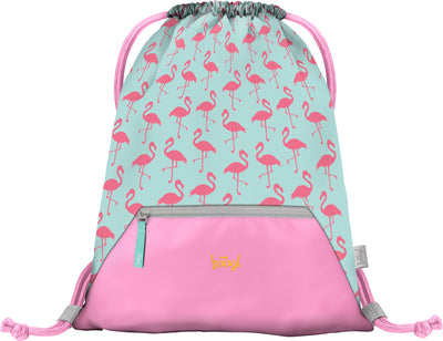 Sacca da ginnastica con tasca con cerniera Flamingo