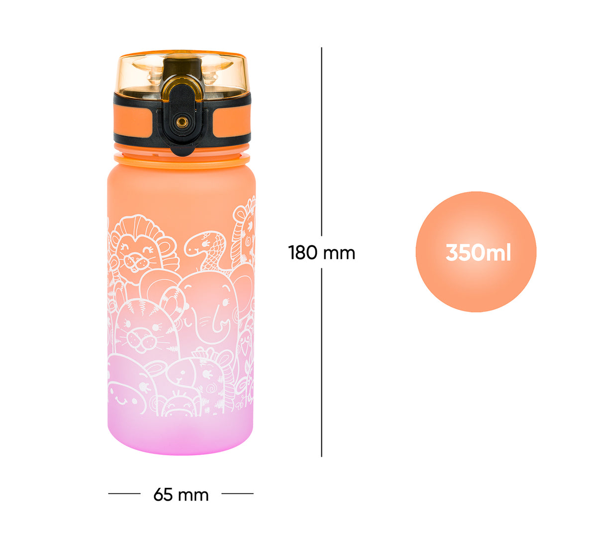 Borraccia in Tritan Animali sfumato, 350 ml