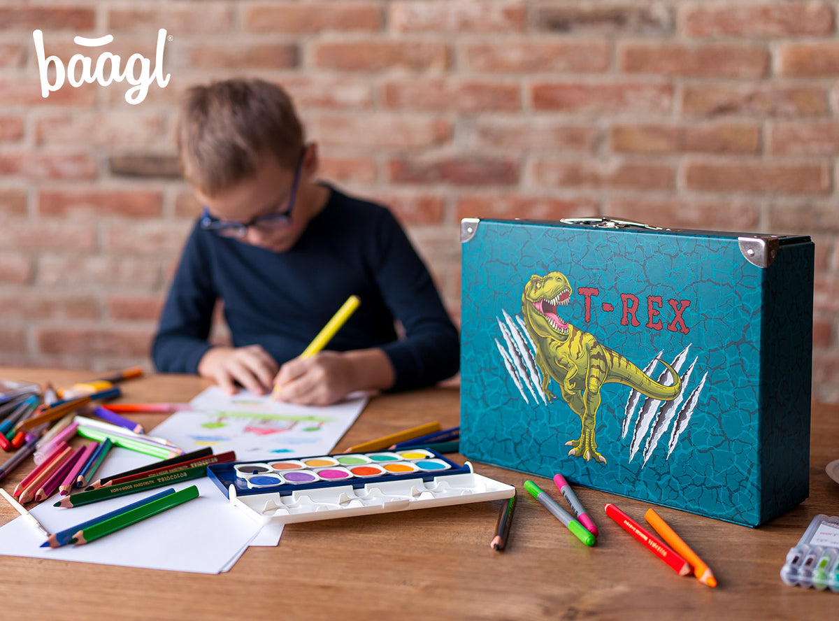 Astuccio pieghevole per materiale scolastico T-Rex