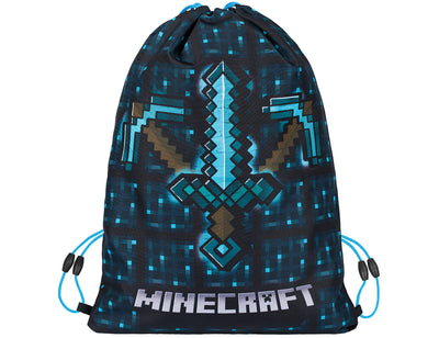 SET MINECRAFT 2 Blue Axe and Sword: astuccio, sacca da ginnastica