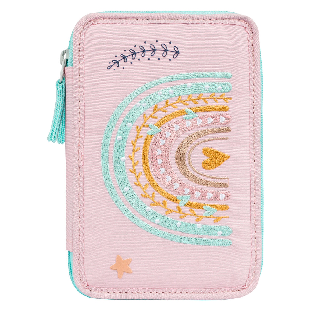 Astuccio a tre scomparti Arcobaleno rosa