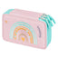 Astuccio a tre scomparti Arcobaleno rosa