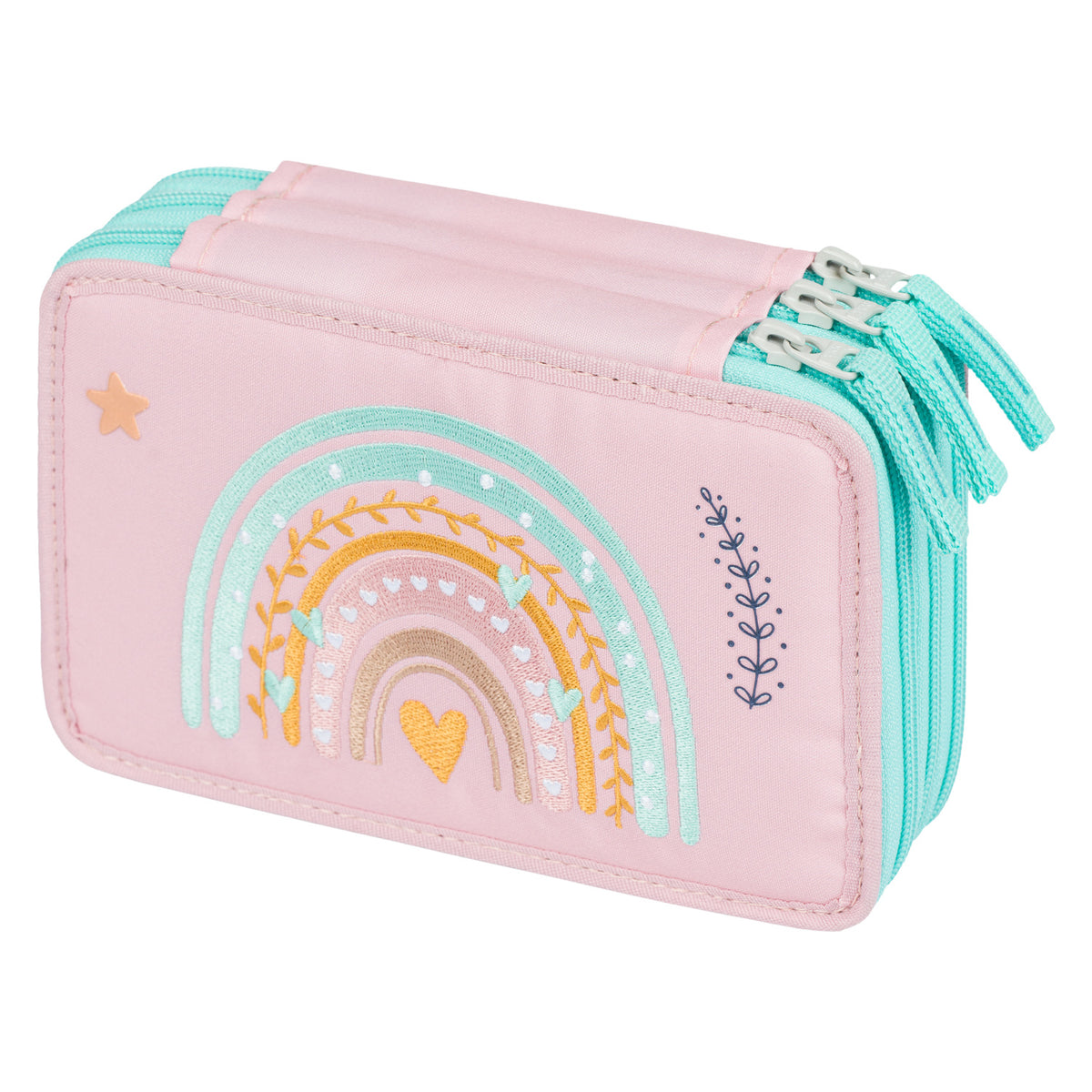 Astuccio a tre scomparti Arcobaleno rosa