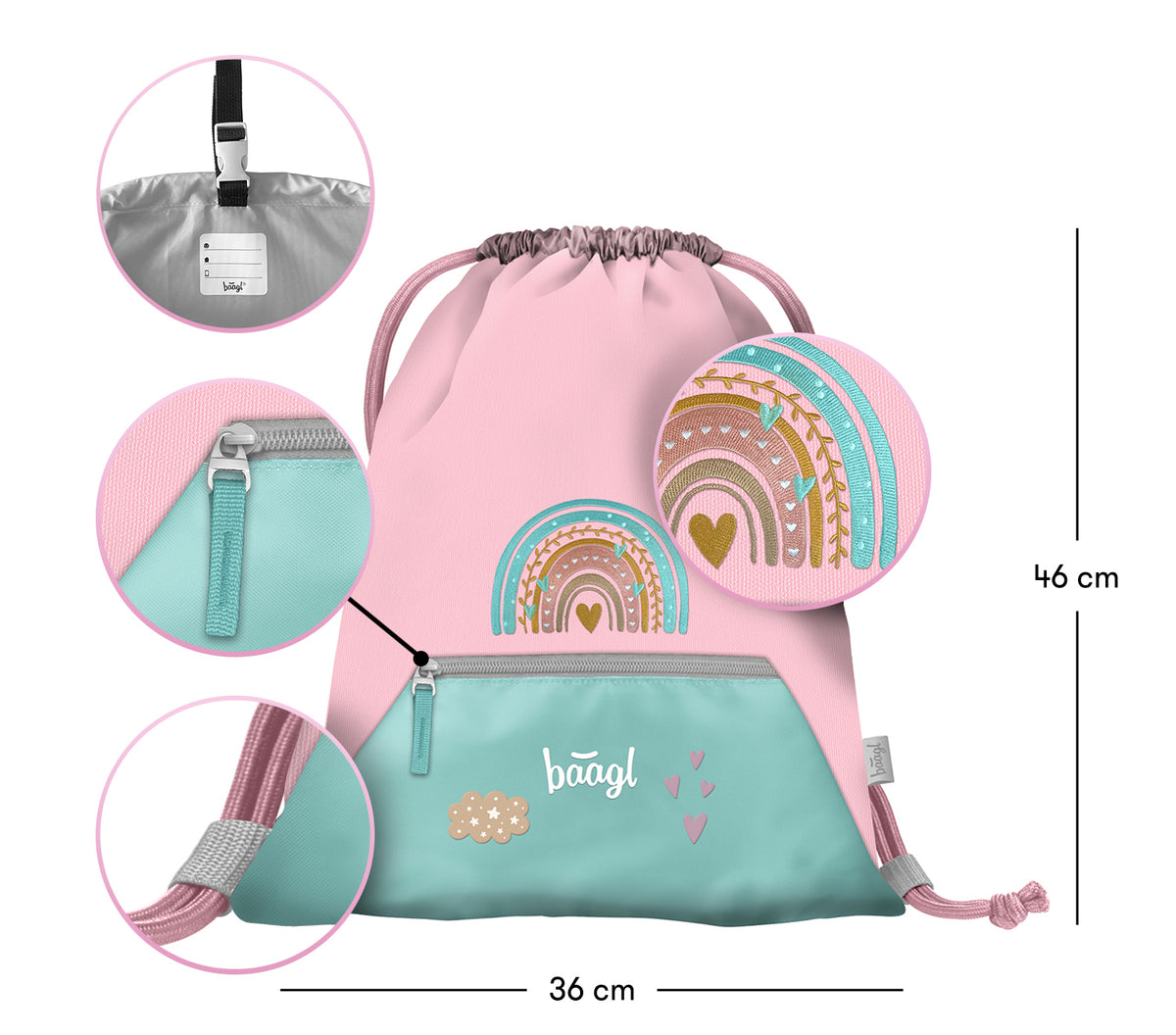 Set scolastico Zippy Arcobaleno rosa