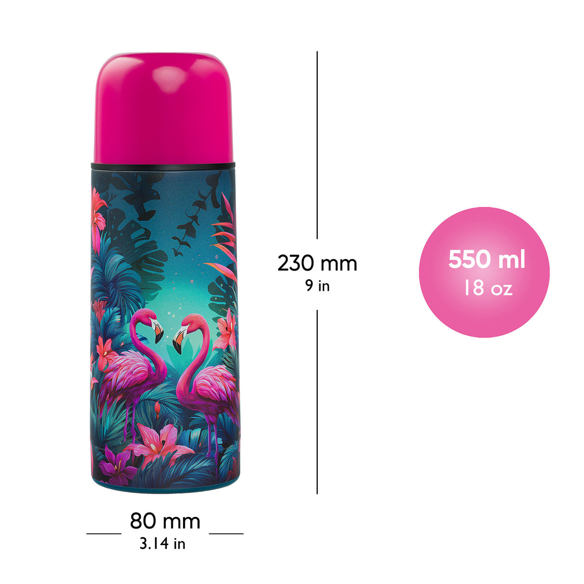 Borraccia termica Flamingos, 550 ml