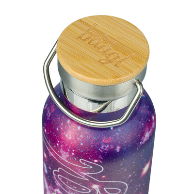 Borraccia termica con coperchio in bambù Galaxy, 500 ml