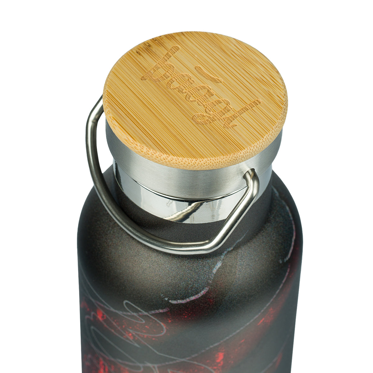 Borraccia termica con coperchio in bambù Volcano, 500 ml