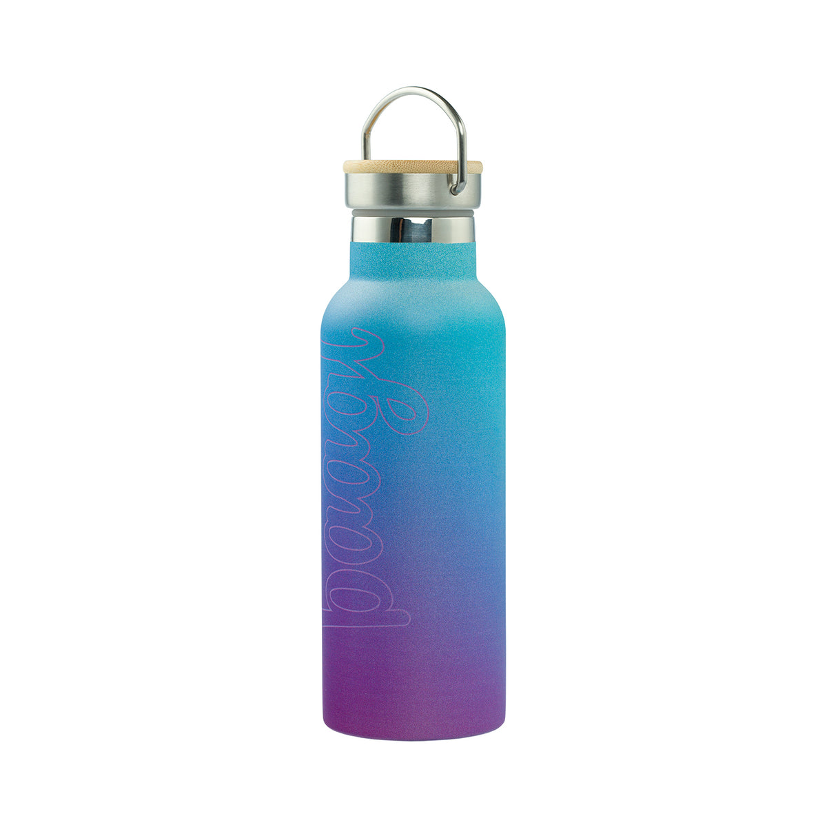 Borraccia termica con coperchio in bambù Gradient blue-purple, 500 ml