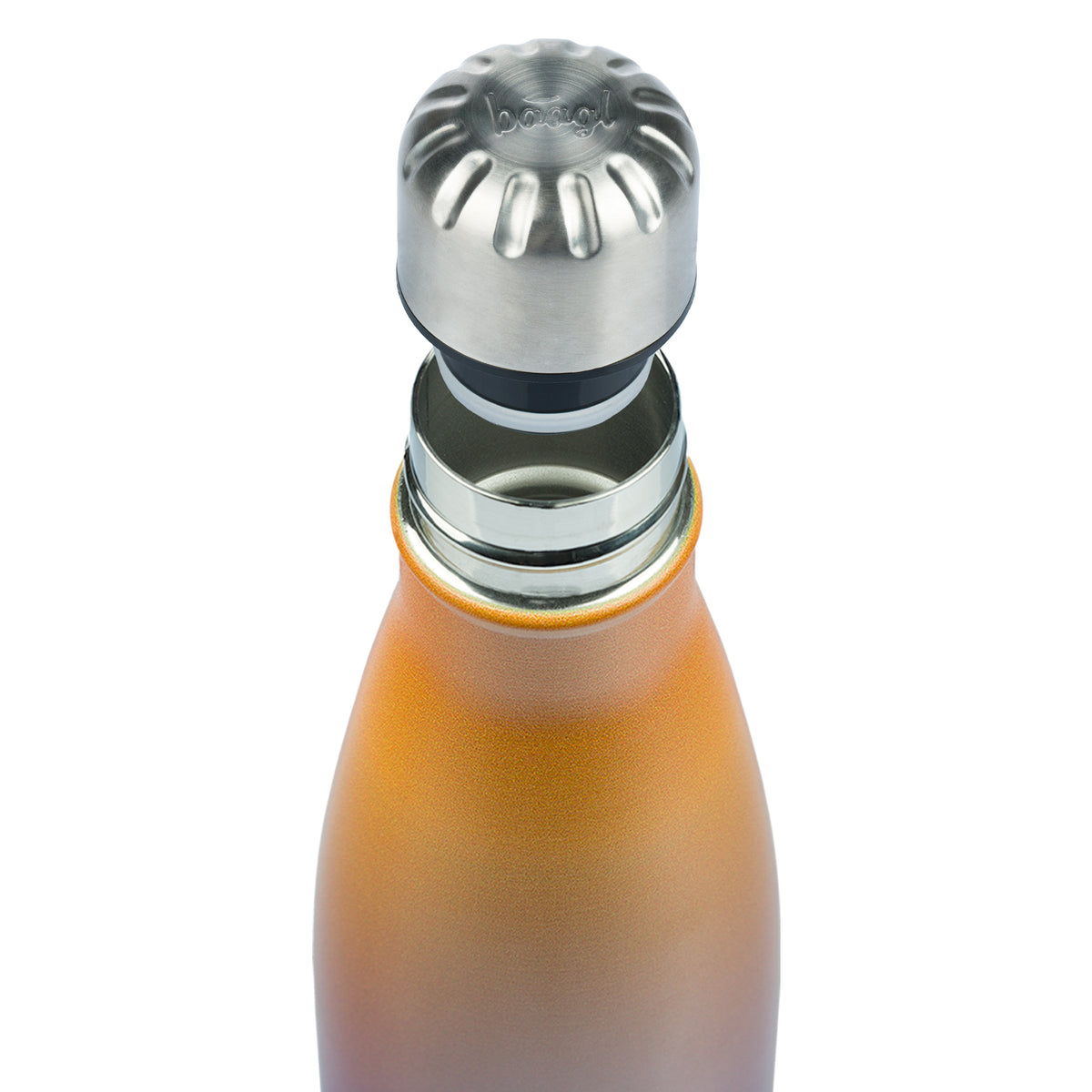Borraccia termica con coperchio in metallo Gradient yellow-purple, 500 ml