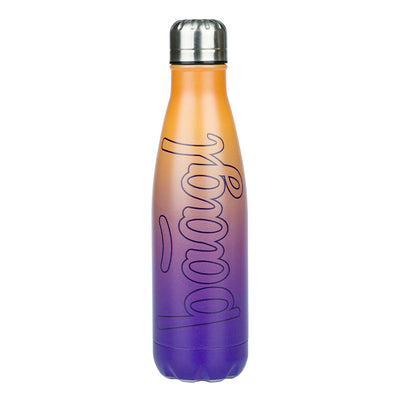 Borraccia termica con coperchio in metallo Gradient yellow-purple, 500 ml