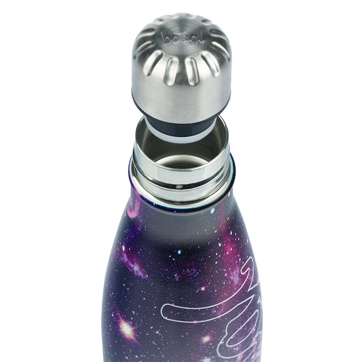 Borraccia termica con coperchio in metallo Galaxy, 500 ml