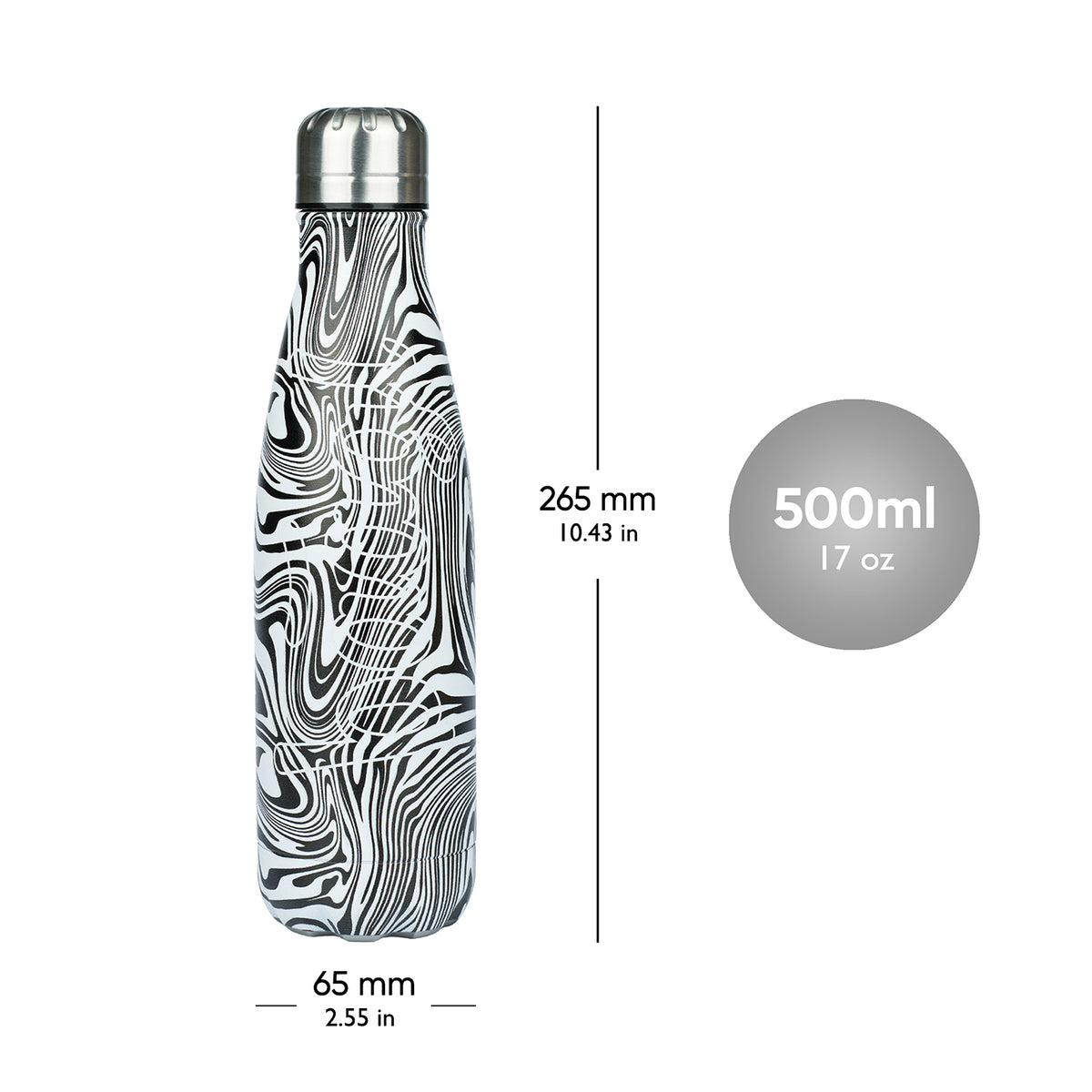 Borraccia termica con coperchio in metallo Mixture, 500 ml