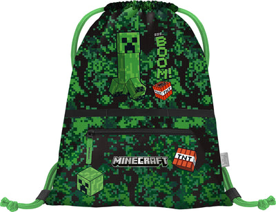 Sacca da ginnastica con tasca con cerniera Minecraft Boom