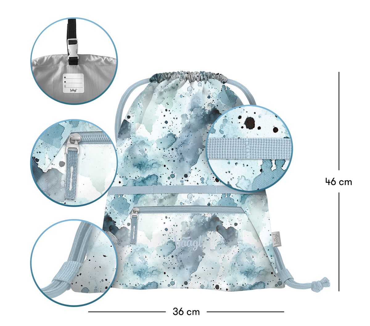 Sacca da palestra con tasca con cerniera Polar