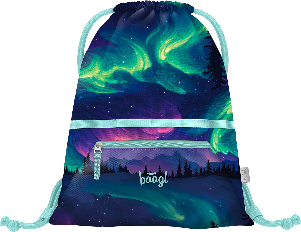 Sacca da ginnastica con tasca con cerniera Aurora