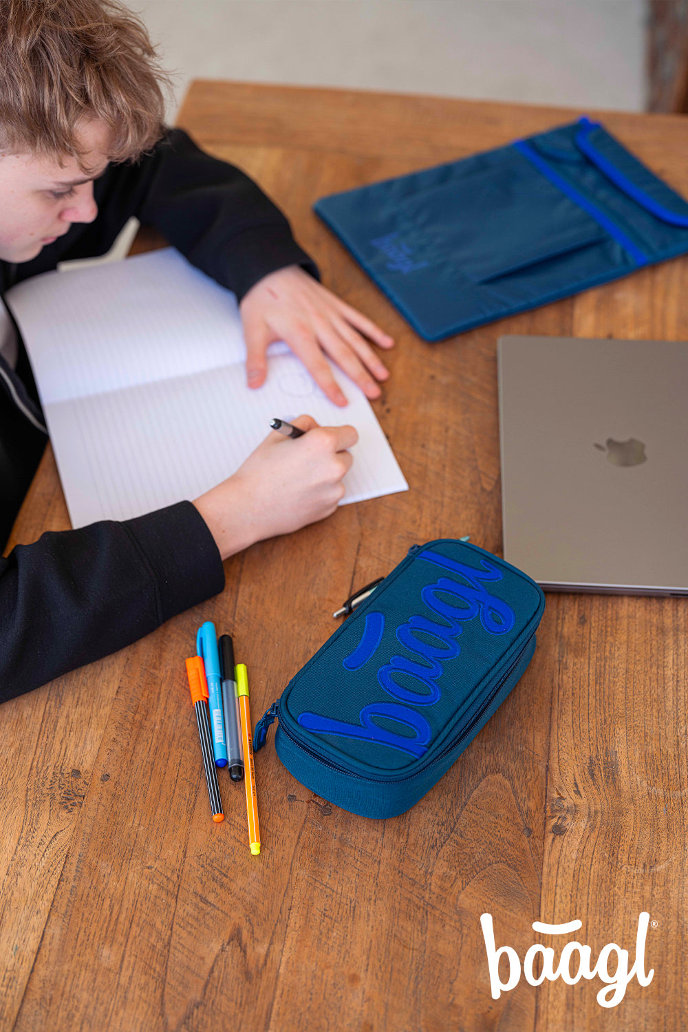 Astuccio scolastico Logo blu