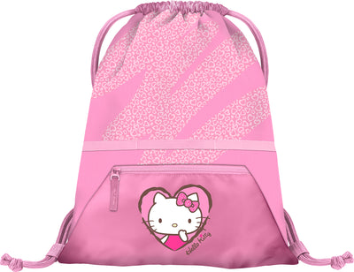 Sacca da palestra con tasca con cerniera Hello Kitty Leopardo dolce