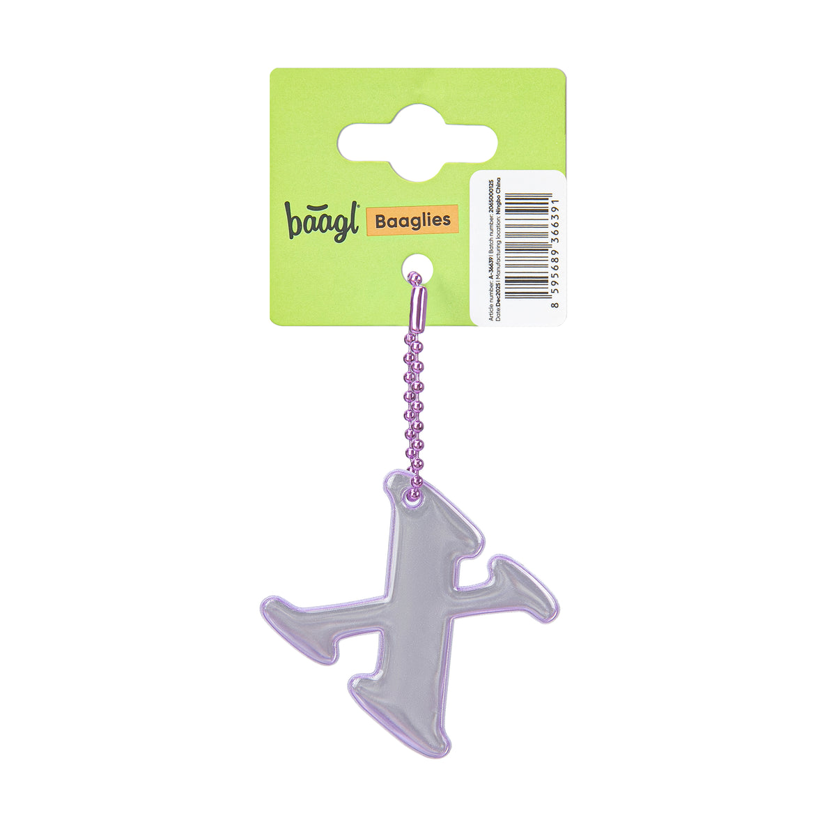 Portachiavi riflettente lettera X