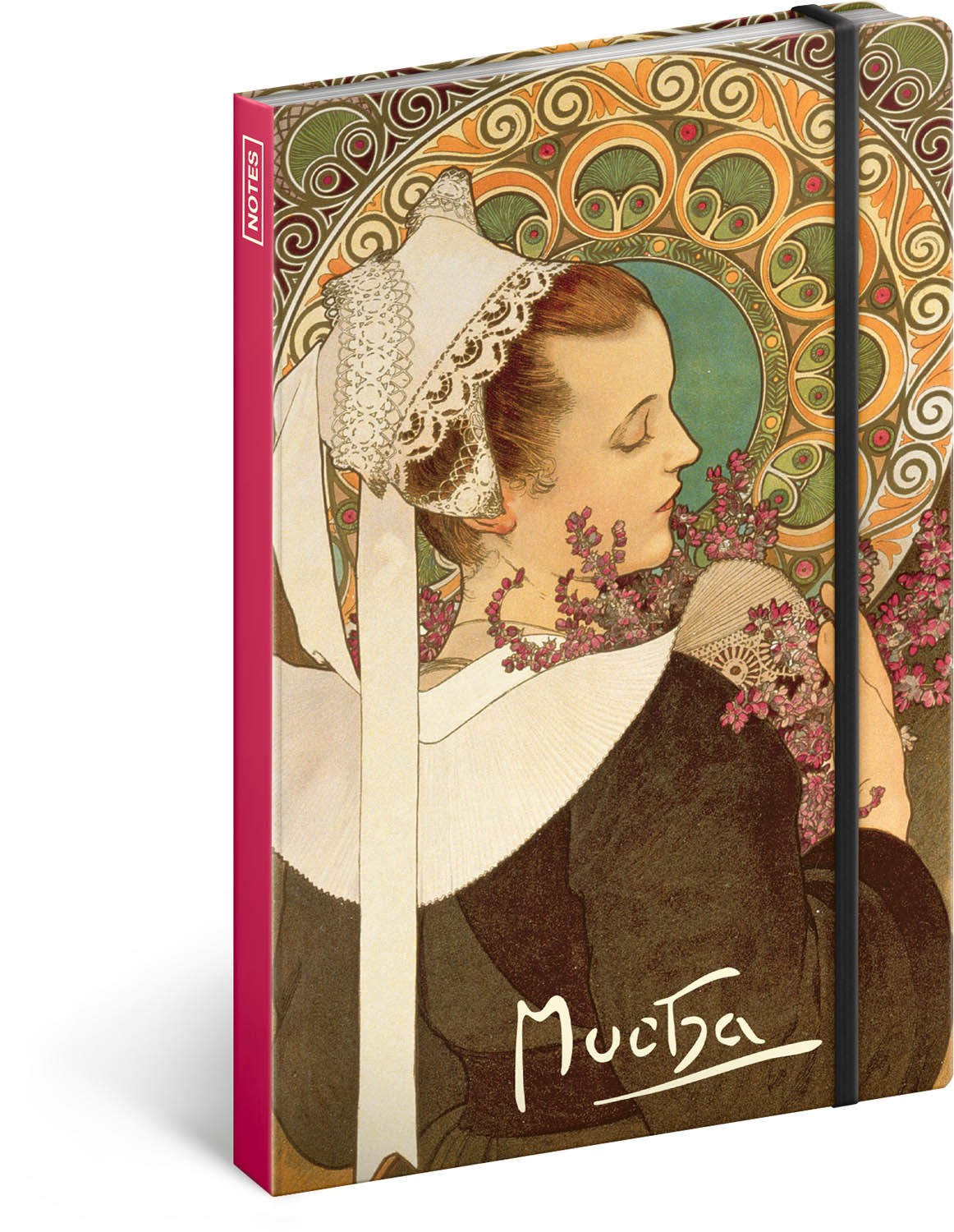 Quaderno Alphonse Mucha – Heather, a righe semplici, 13 × 21 cm